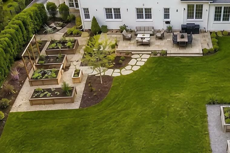 The finished garden, planted and ready