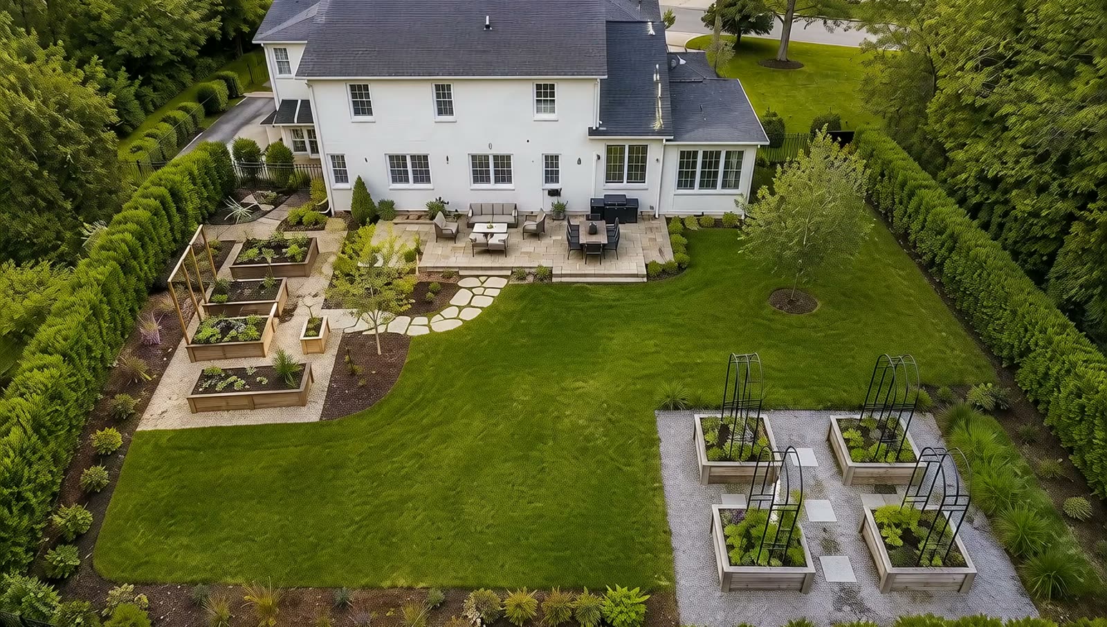 The finished garden seen from above